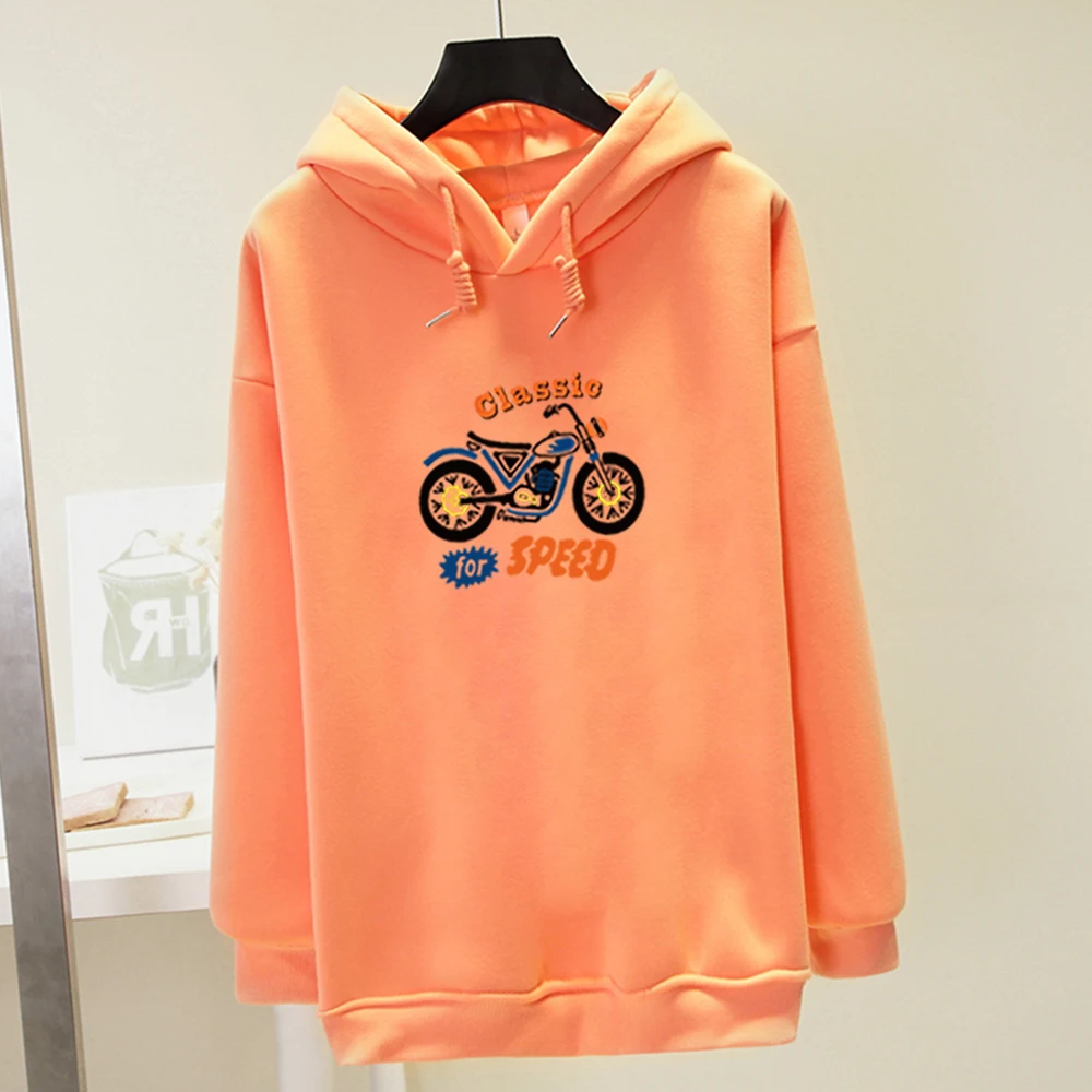 Классический теплый свитшот в стиле K-POP для скоростных надписей уличная одежда