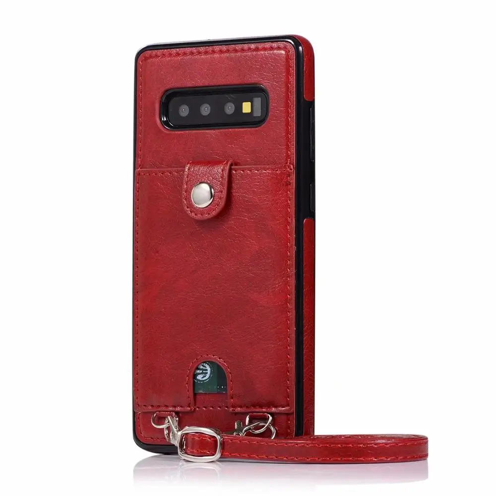 

PU Leather crossbody case for Samsung Galaxy note 9 8 S10E S9 S8 S20 plus Ultra S7 edge phone case card wallet with strap cover