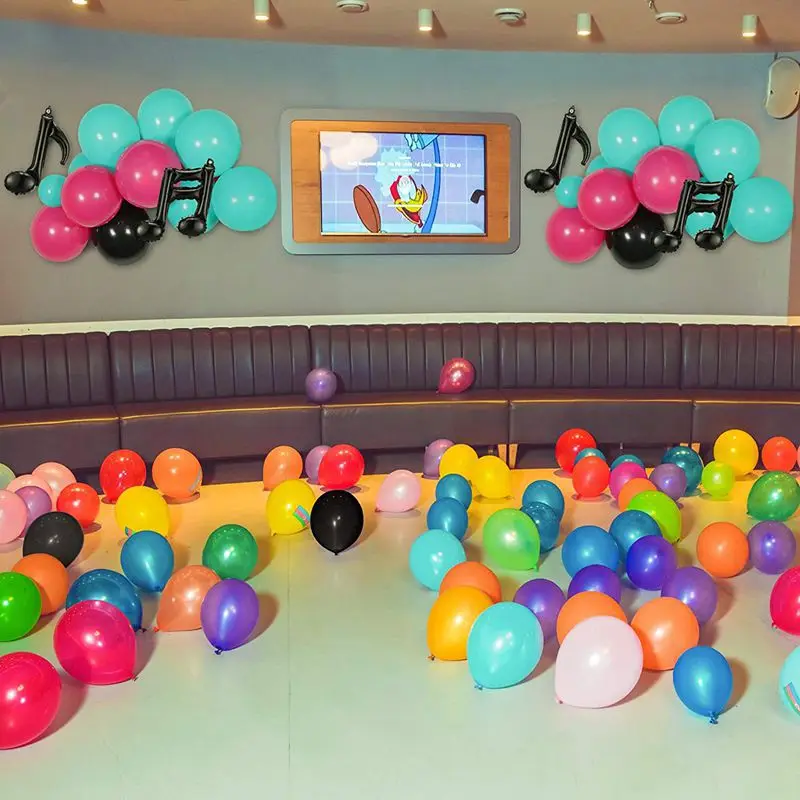 Decoraciones para fiesta de cumplea&ntilde;os con tem&aacute;tica de tendencia de moda para ni&ntilde;os, globos con notas musicales, pel&iacute;cula de aluminio, globos para suministros de fiesta, 2021-2