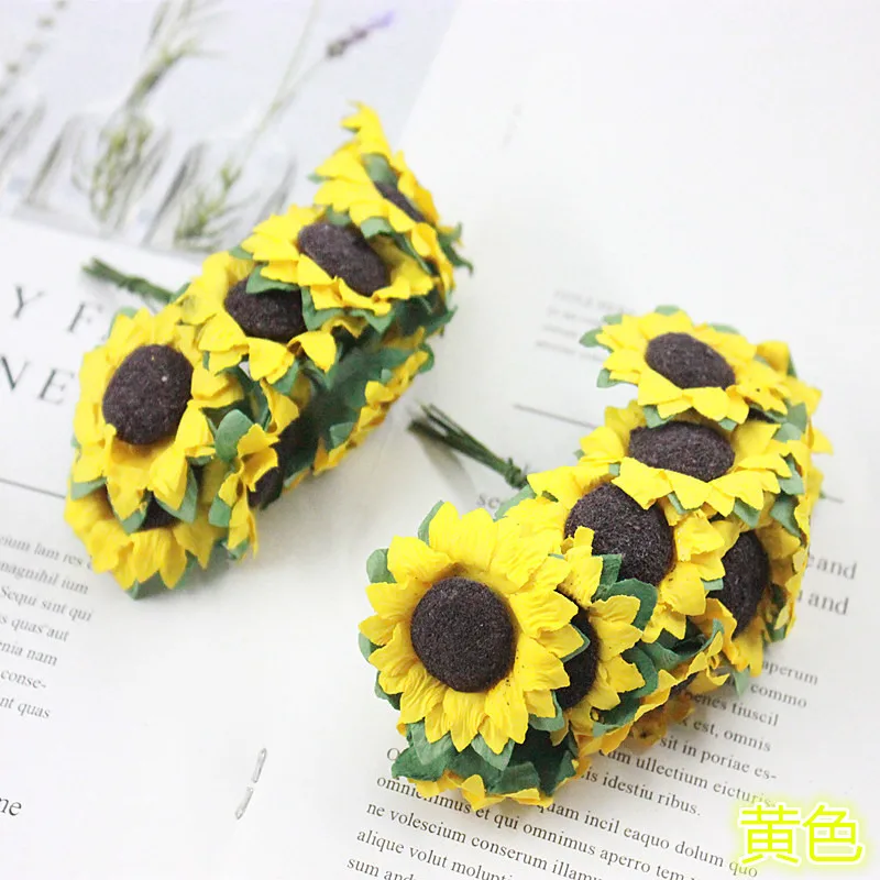 Осеннее украшение 10 голов желтый подсолнух шелк искусственные цветы букет для