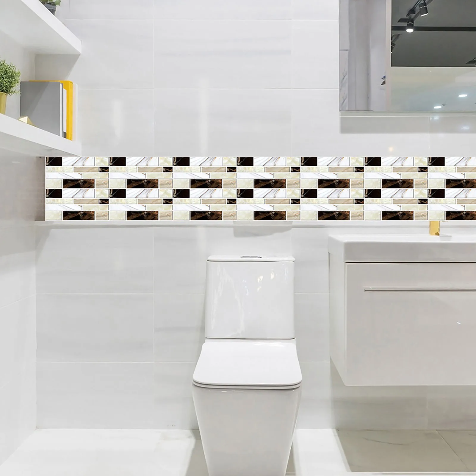 

10pcs/bag 3D Wall Sticker Brick Pattern Wallpaper for Living Room Bedroom TV Wall 10x10cm Waterproof Self-Adhesive Wall sticker