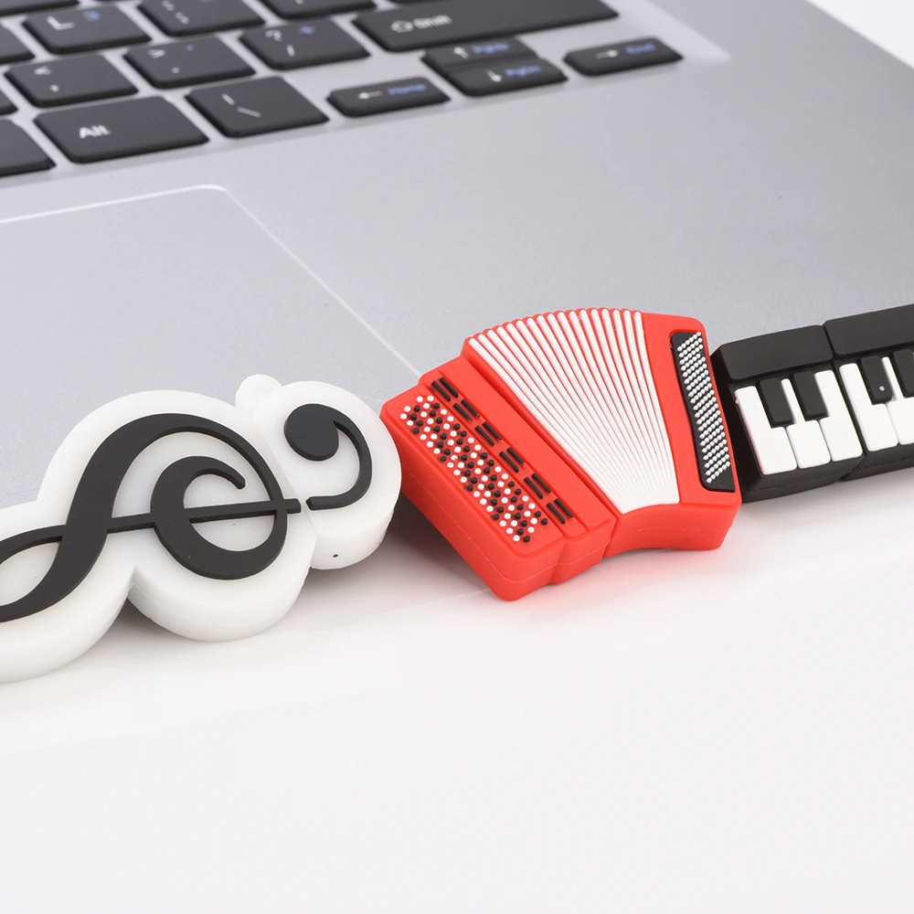 Флешка с USB-интерфейсом на 128 ГБ "Музыкальный инструмент-ручка" на 64 ГБ, 32 ГБ, 16 ГБ и 8 ГБ, флеш-накопитель в форме пианино на 64 ГБ.