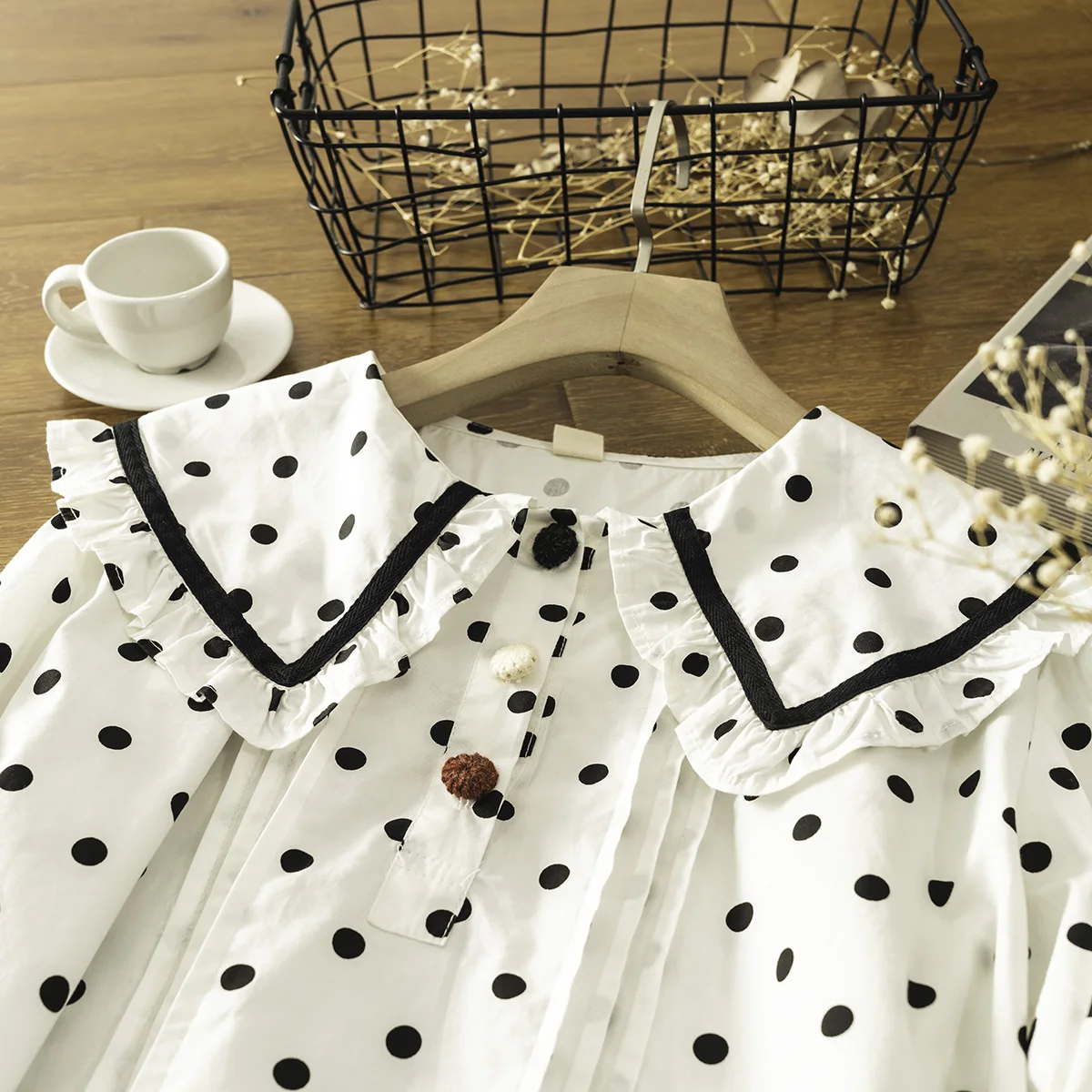 

Новинка осени 2021, рубашка в горошек с длинными рукавами в стиле ретро, модные женские топы в консервативном стиле