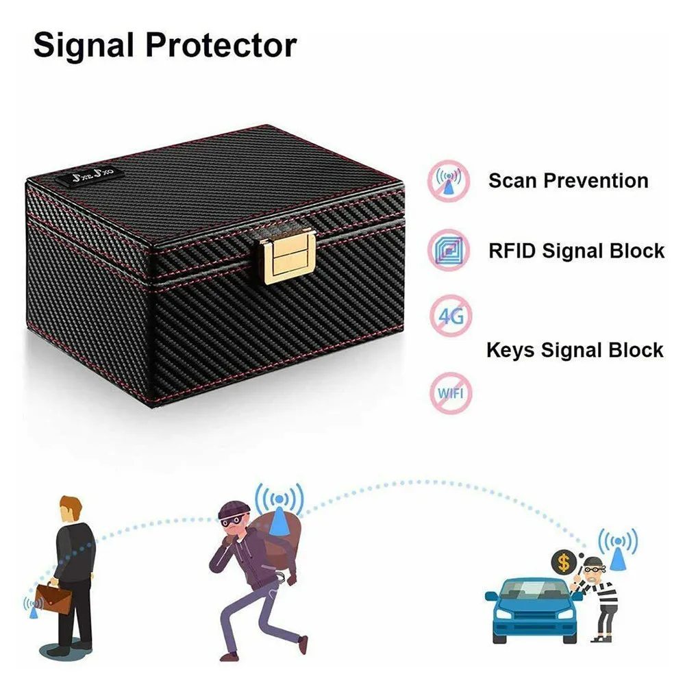 

Black Signal Blocker Box Car Faraday Key Fob Keys Large Phone Pouch RFID