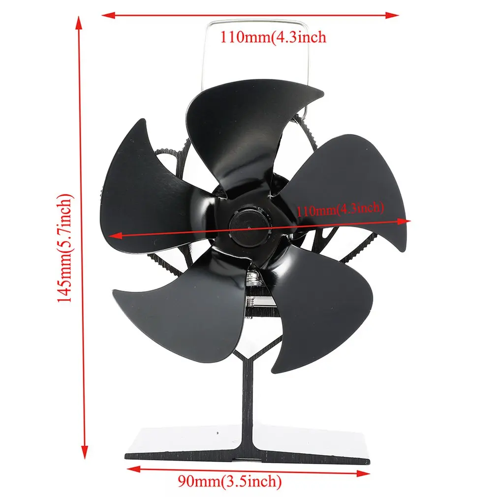 

SF101G Thermal Power Fireplace Heater Five Blades Fireplace Heating Fan Efficient Air Heater Low Noise Fan