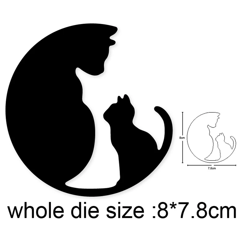 

Cat Mom with Baby Metal Cutting Dies Scrapbooking Stencils dies DIY Stamp Card Decoration Embossing Die Cut Crafts Dies 2020 NEW