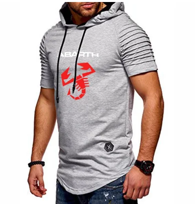

New 2020 Men's T-Shirt for Abarth Car Logo Summer casual Comfortable Hooded Mens Short sleeve Slim fit Cotton Mens T-Shirt m