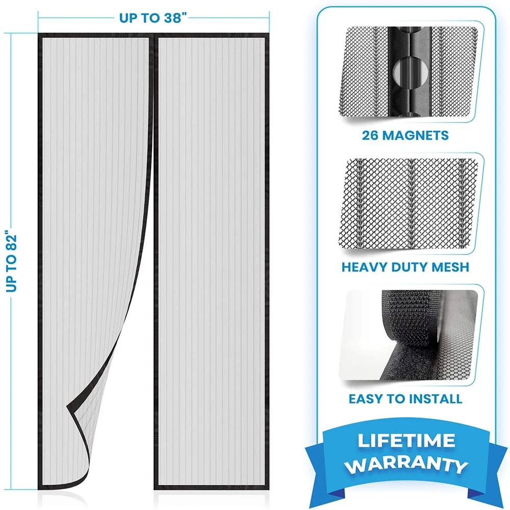 Summer Magnetic Curtains Screen Mesh On The Door Mosquito Net Anti Fly Insect Automatic Closing Size Can Be Customized | Дом и сад