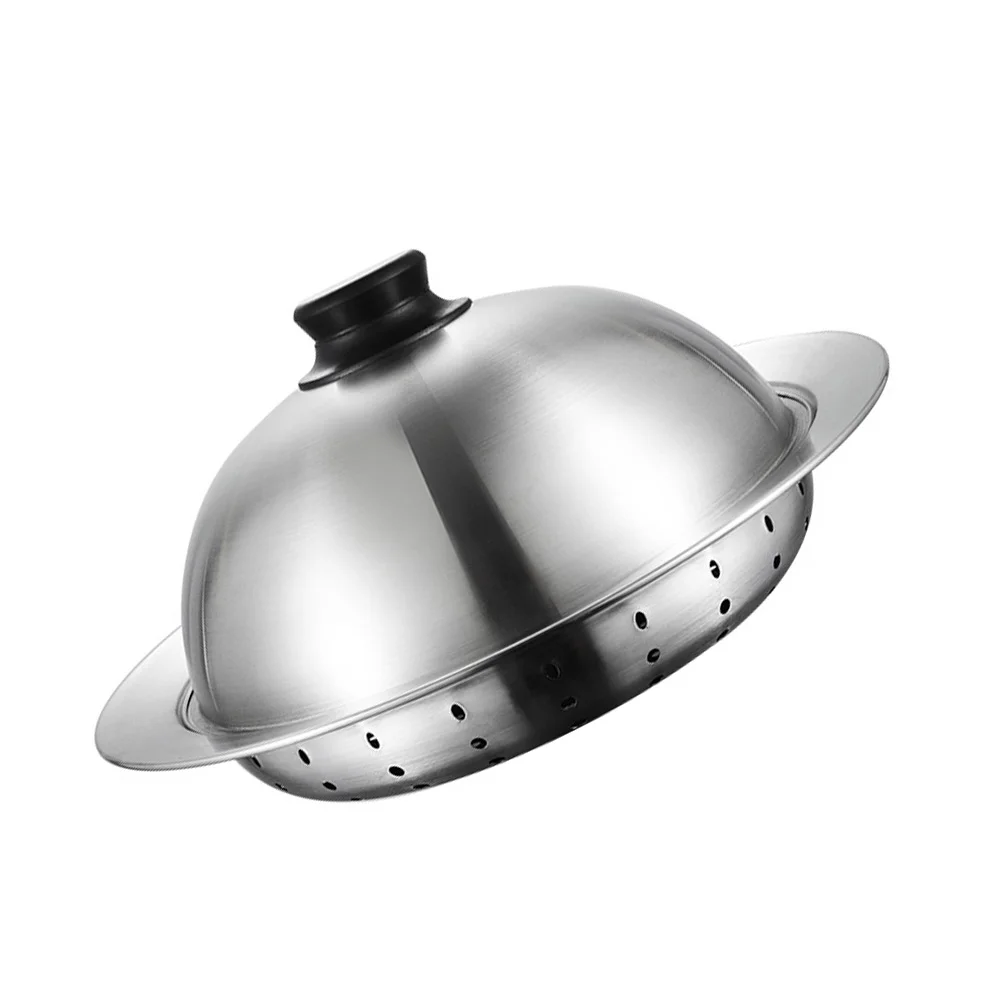 

1Pc Multi-purpose Steaming Cooling Tool Stainless Steel Steamer Plate with Lid (Silver)