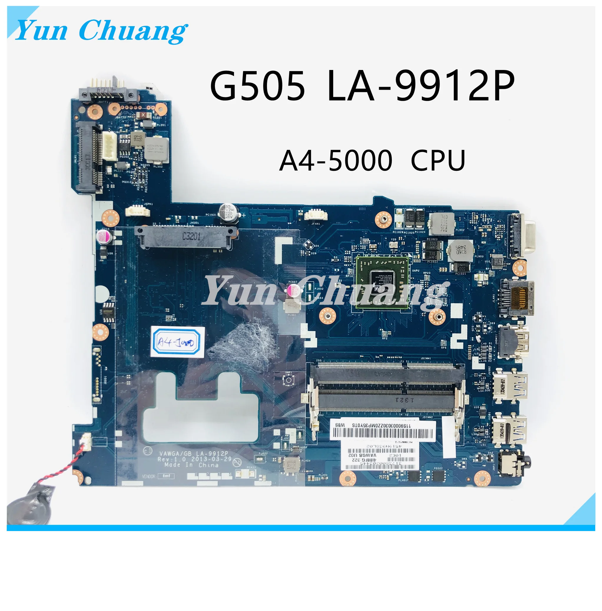 Материнская плата VAWGA/GB LA-9912P для ноутбука Lenovo G505 системная со стандартным
