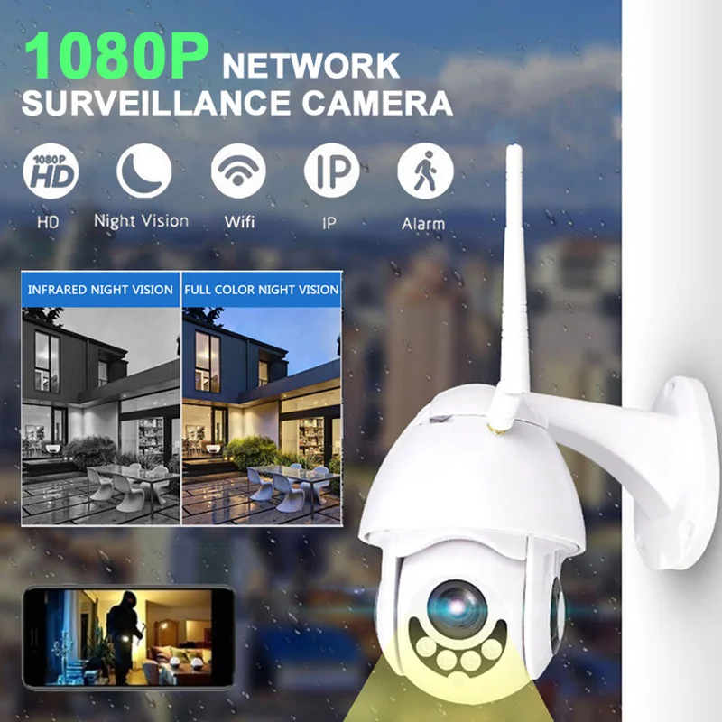 

IP66 Wifi Security Camera Motion Detection Indoor Two-Way Audio PTZ ONVIF 2.0MP 1080p Full HD iPhone Phone Remote Android