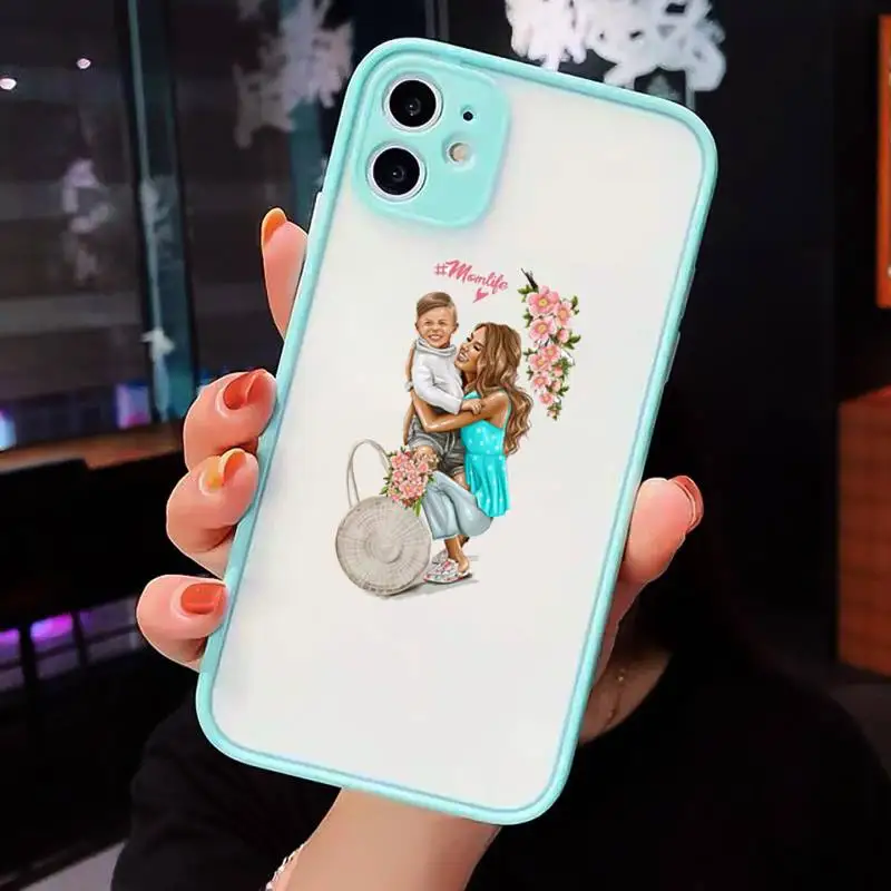 

Mom and baby-1 Phone Case Matte Transparent for iPhone 7 8 11 12 s mini pro X XS XR MAX Plus cover funda