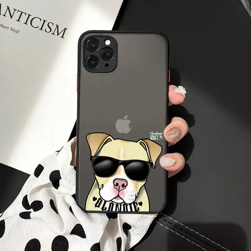 

Pitbull Bulldog Dog cute Phone Case For iphone 12 11 7 8 plus mini x xs xr pro max matte transparent cover