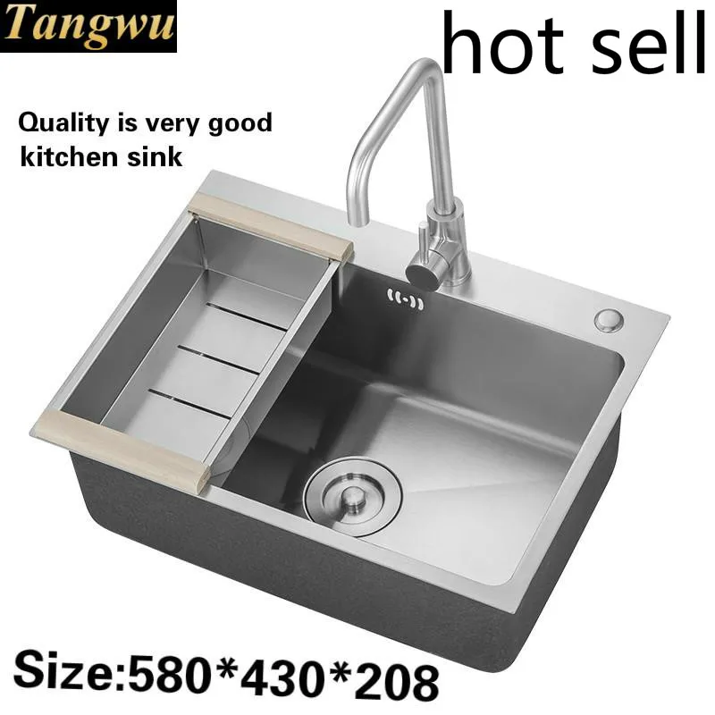 

Tangwu Apartment 304 stainless steel kitchen sink thickening single slot and durable hot sell 580x430x208 mm