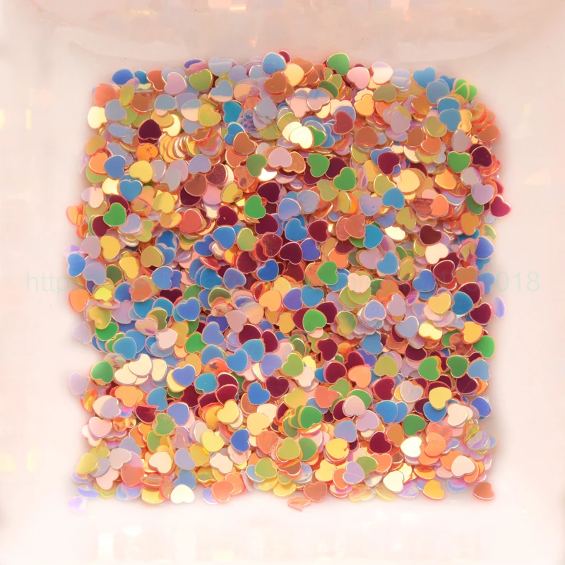 25 г 3 мм разноцветные пайетки в форме сердца для украшения ногтей шейкер карта
