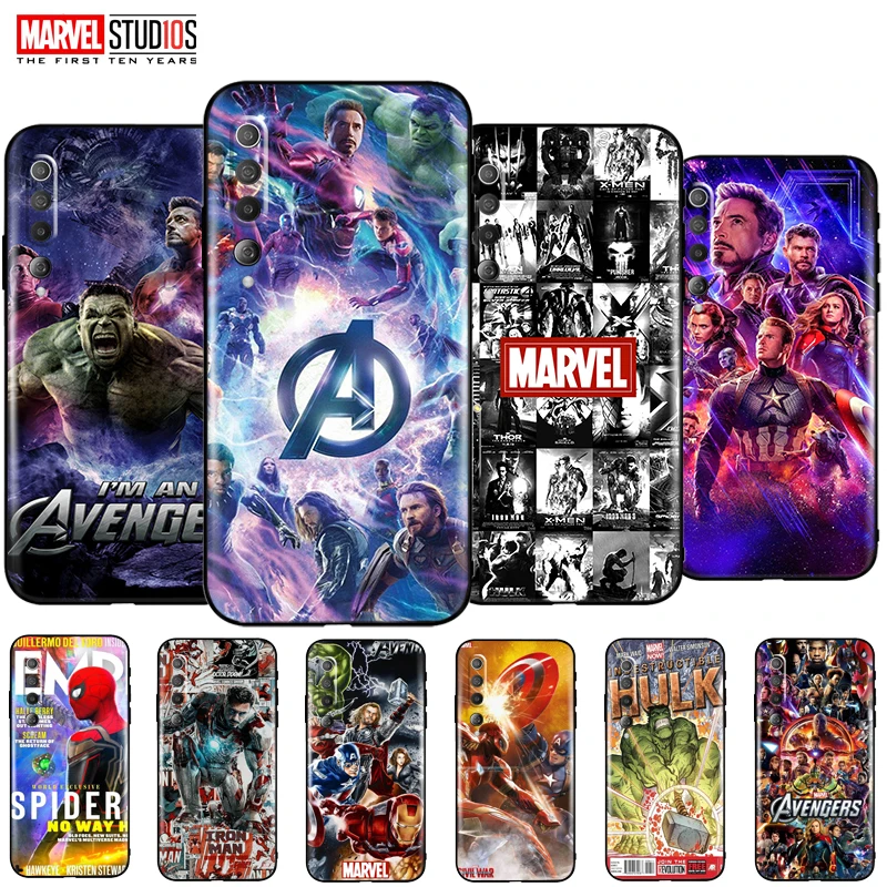 

Marvel Avengers Phone Case For Xiaomi Mi 10 10T Pro 5G Soft Funda Cover Iron Man Captain America Spider Man Hulk Deadpool Thor