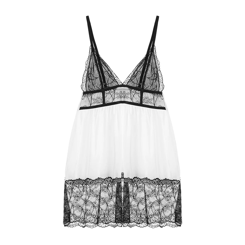 

Women's perspective nightdress Sleepshirts braces skirt Nightgown home clothing Sexy sleep wear V-neck backless Sexy lingerie