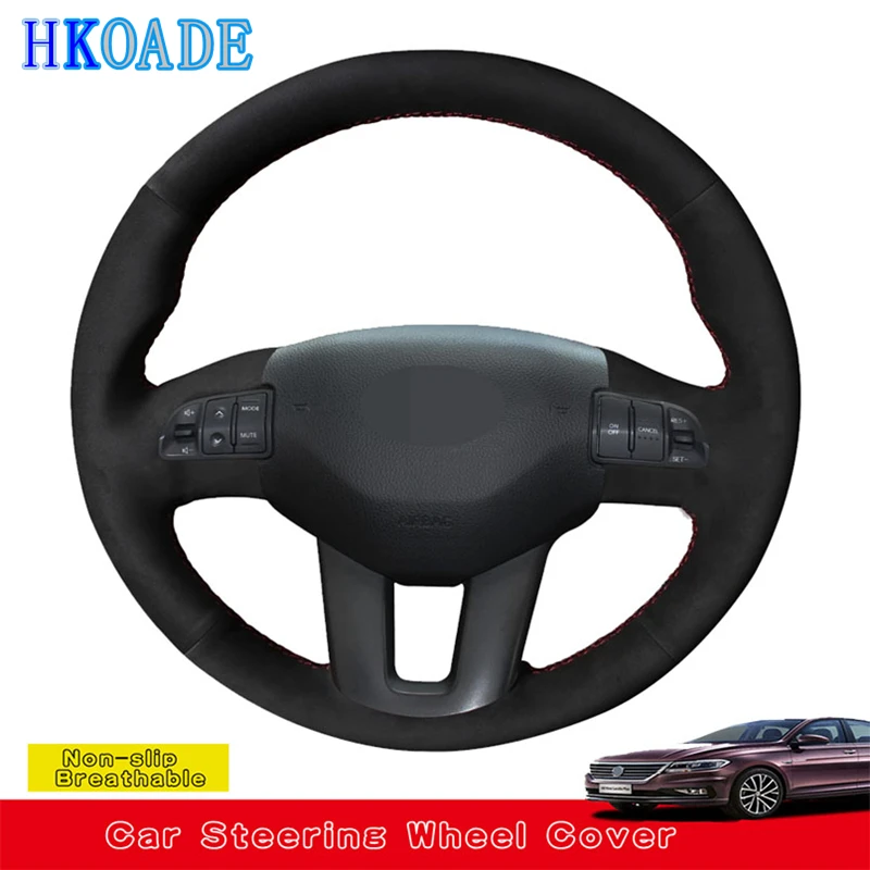

Customize DIY Soft Suede Leather Car Steering Wheel Cover For Kia Sportage 3 2011-2014 Kia Ceed Cee'd 2010 20112012 Car Interior