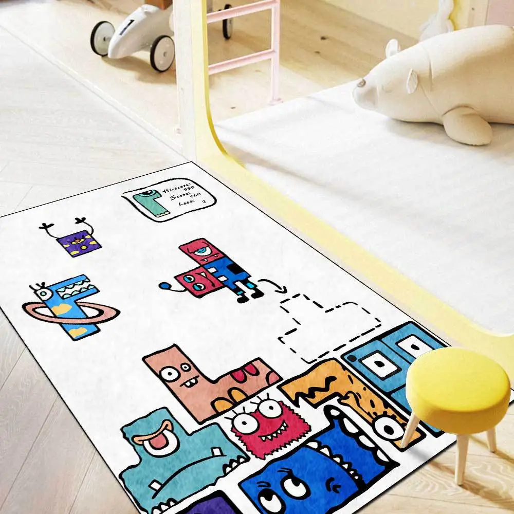 

Nordic Style Kids Play Game Bedroom Bedside Area Rugs Cartoon Cute Children's Study Room Computer Chair Sofa Non-Slip Floor Mat