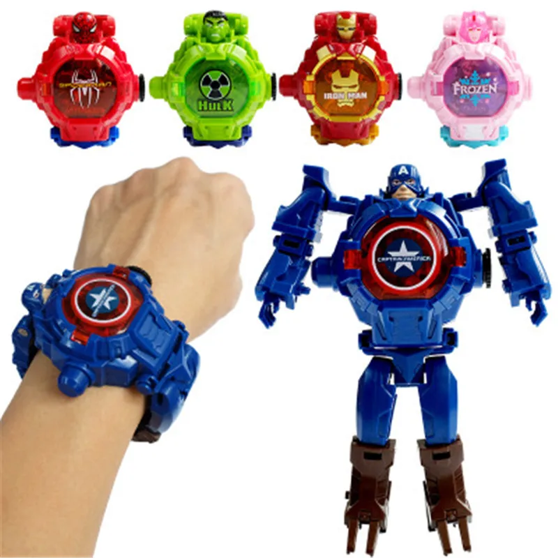 

Disney Frozen Children's Watch Action Figures For Kids Marvel Spiderman Ironman Superhero Watch Anime Figures Boys Girls Gift