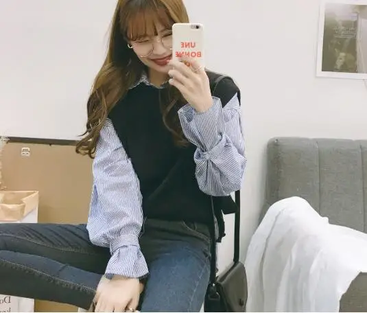 Женский офисный жилет без рукавов Повседневный шерстяной свитер с круглым