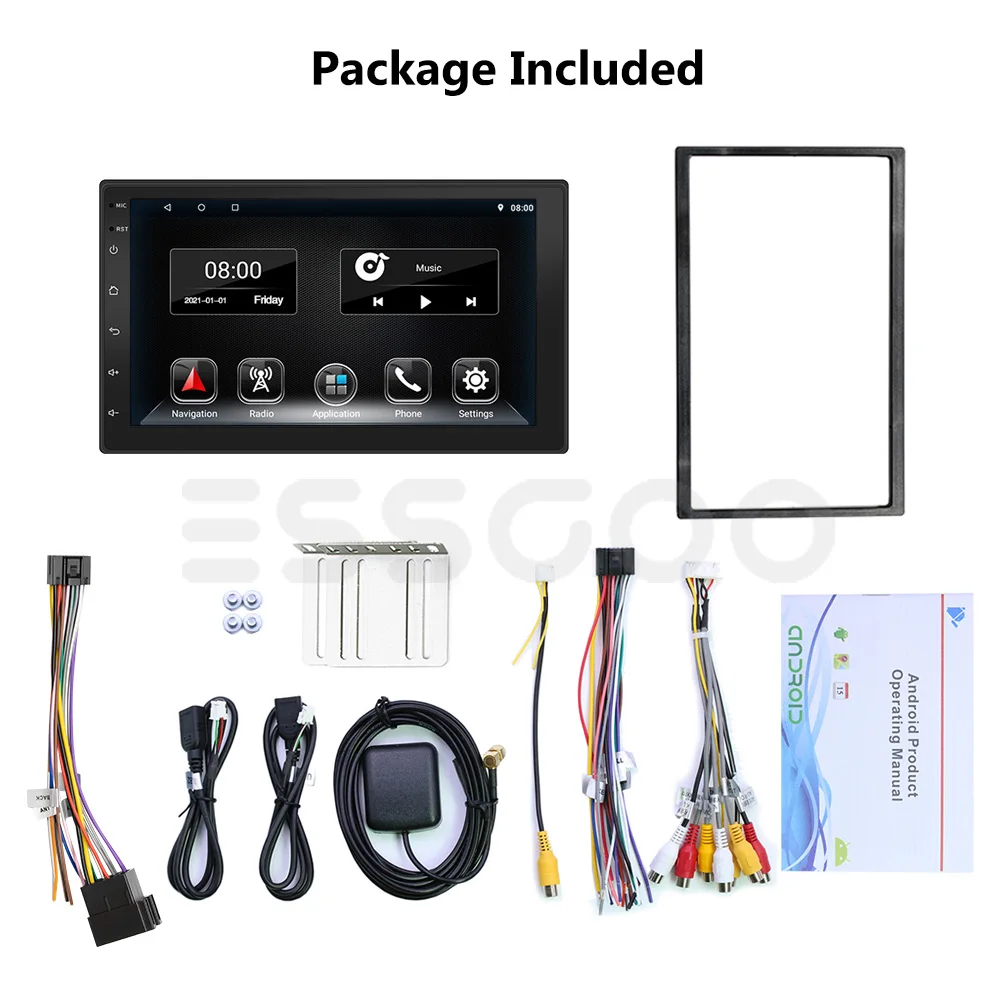 $73.95 ESSGOO Car Stereo 2 din Android 10.1 Autoradio 7 inch Carplay Radio GPS Multimedia Player WIFI For Toyota Nissan Hyundai Ford