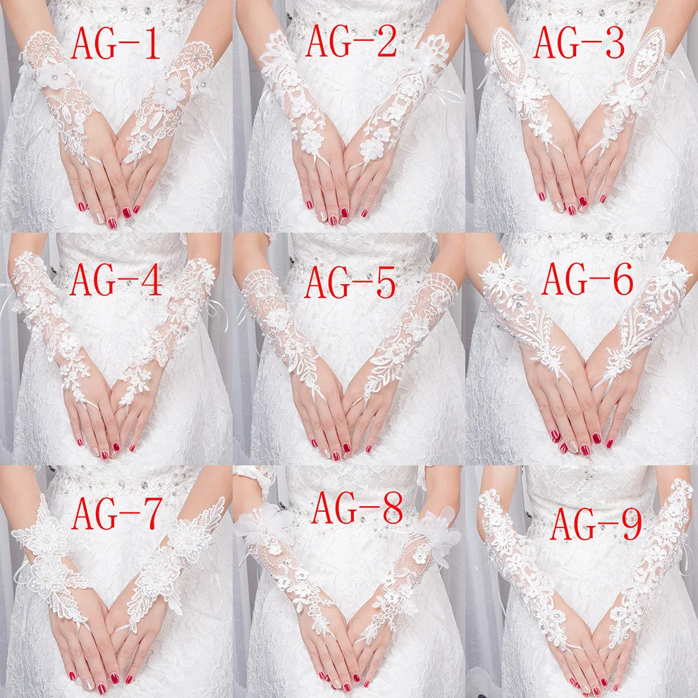 

Кружевные свадебные перчатки в европейском и американском стиле, полимерные перчатки с искусственным шитьем и бриллиантами на пальцах, пер...