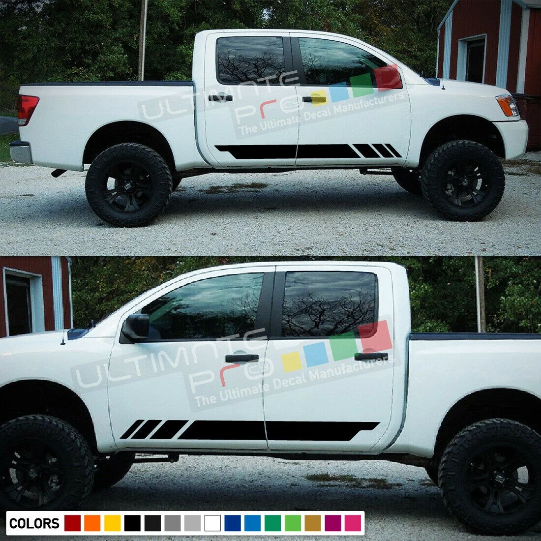 

For x2 Decal Stripe bar Body Kit Nissan Titan Pro 4x Mirror Tailgate 2003 2016 2020
