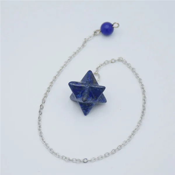 Lapis Lazuli 1 шт. маленькие натуральные кристаллы аметиста опал черный Агаты камень Меркаба подвеска Маятник Рейки Исцеление Точка Шарм ювелирные изделия - Окраска металла: Lapis Lazuli