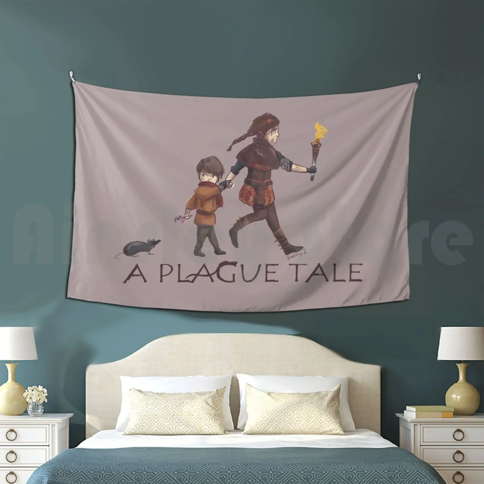

A Plague Tale Illustration Customized Tapestry A Plague Tale Video Games