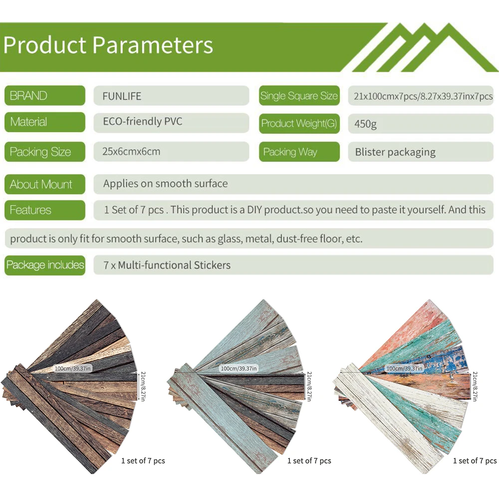 7pcsset traditional retro wood grain wall sticker waterproof pvc bedroom decor multi functional stickers for kitchen bathroom free global shipping