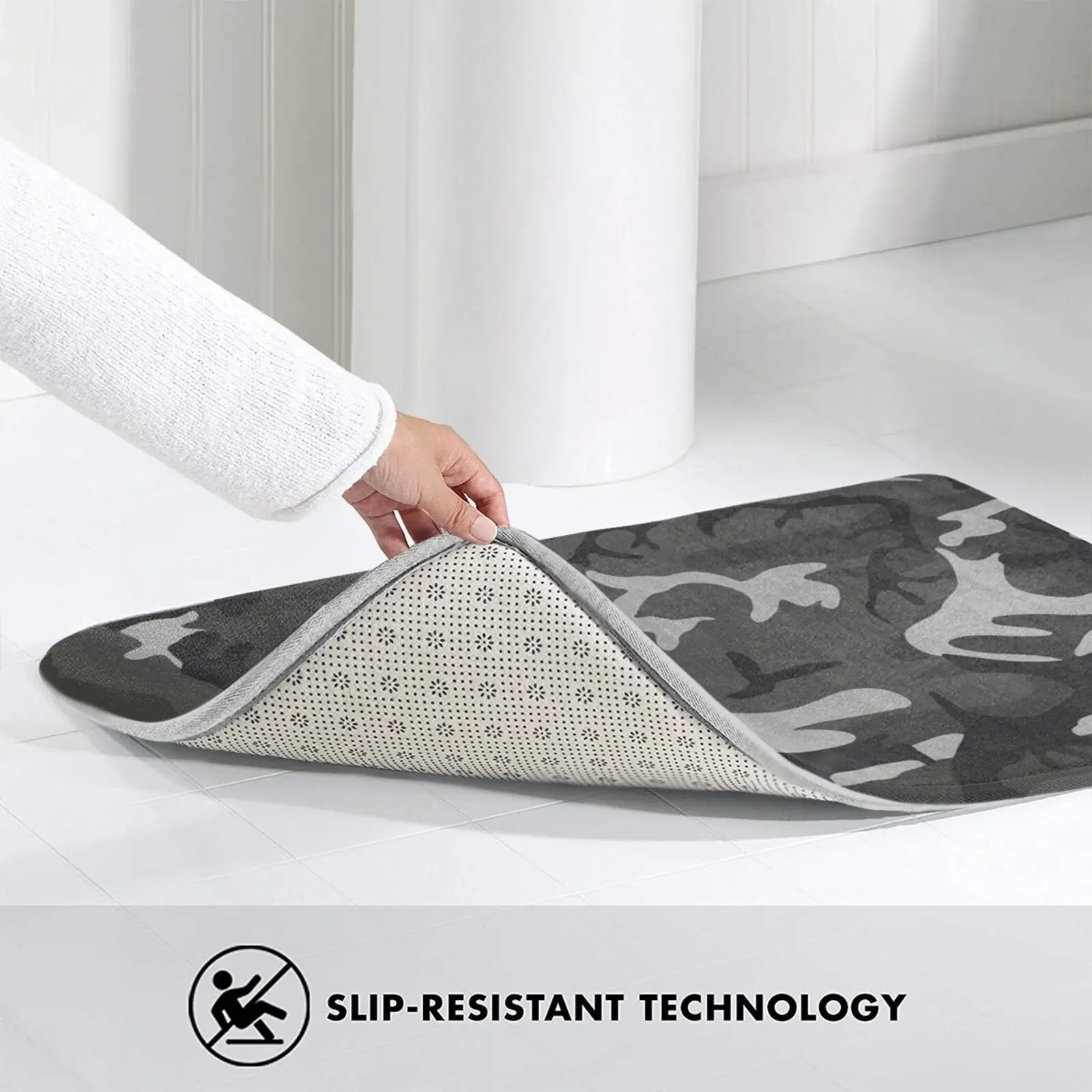 Серый Камуфляжный коврик ковер Противоскользящий для входной двери в спальню