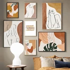 Абстрактная линия Девушка Боди иллюстрация стены Искусство Холст Живопись скандинавские плакаты и принты стены картины для гостиной домашний декор
