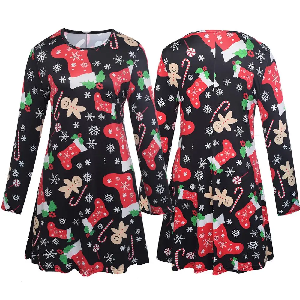 Рождественское семейное платье рождественские носки с объемным принтом женское