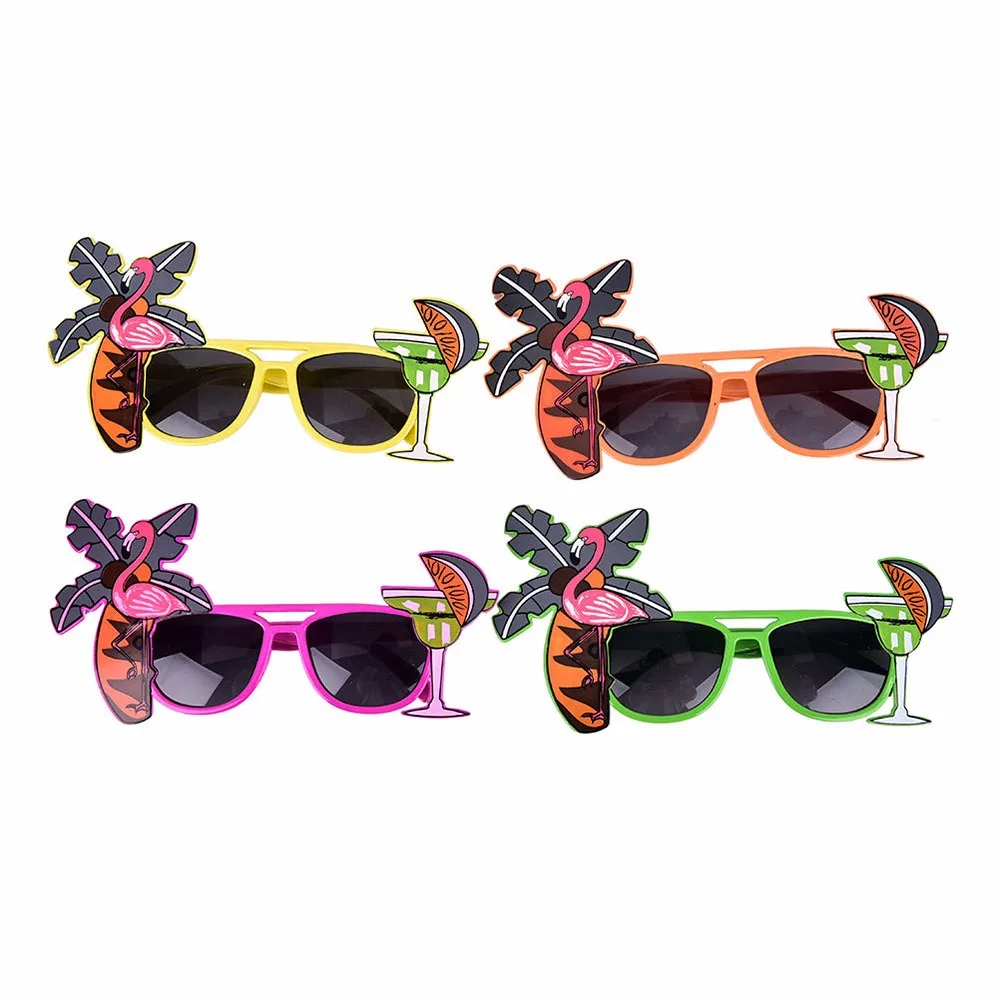 1 шт. Гавайские очки Фламинго солнцезащитные Неон с оригинальным изображением