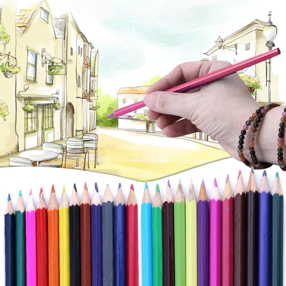 Цветные карандаши 12/24 цветов для рисования Набор цветных карандашей нетоксичные