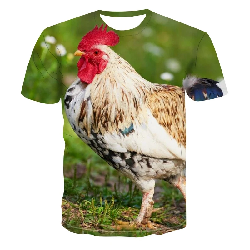 

2021 Summer New Fashion 3d Animation Animal Print Men and Women Oversized T-shirt Street Casual O-neck Short-sleeved Shirt