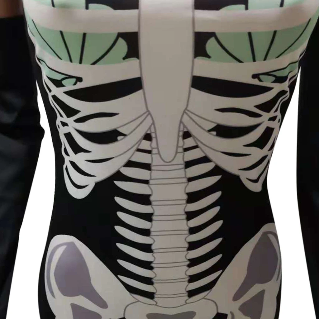 Модное женское платье на Хэллоуин карнавальный костюм с принтом черепа длинное