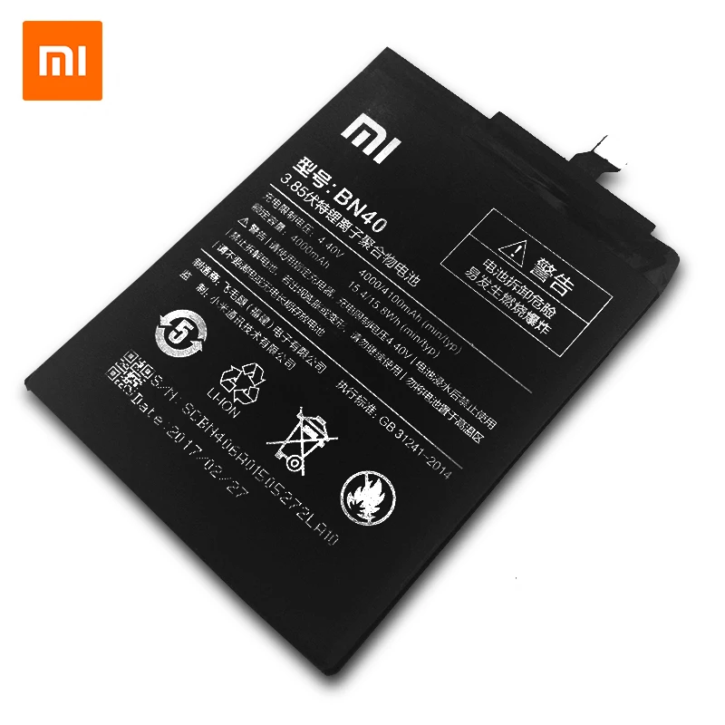 

Original Xiaomi Replacement Battery BN40 For Xiaomi Redmi 4 Pro Prime 3G RAM 32G ROM Edition Hongmi 4 Phone Battery 4100mAh