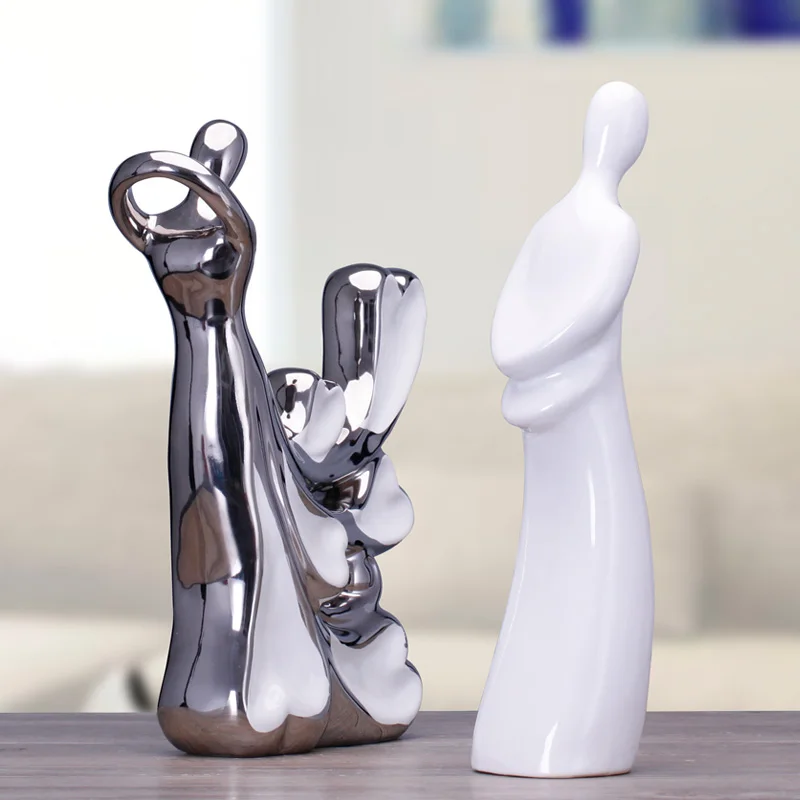 Простые высококачественные серебряные украшения для влюбленных свадебные