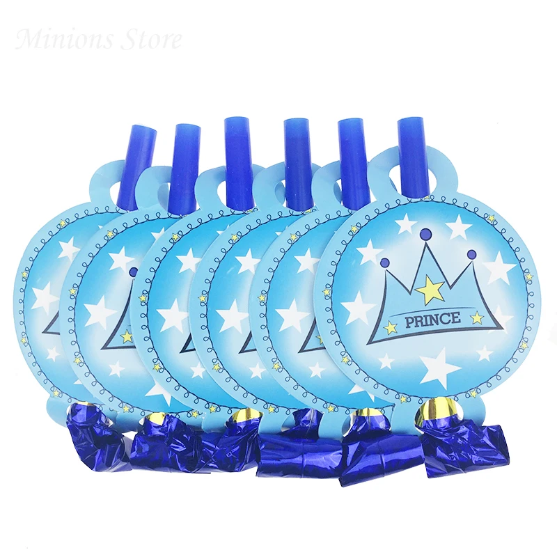 Синий принц корона партии одноразовая посуда скатерть соломинки плиты салфетки