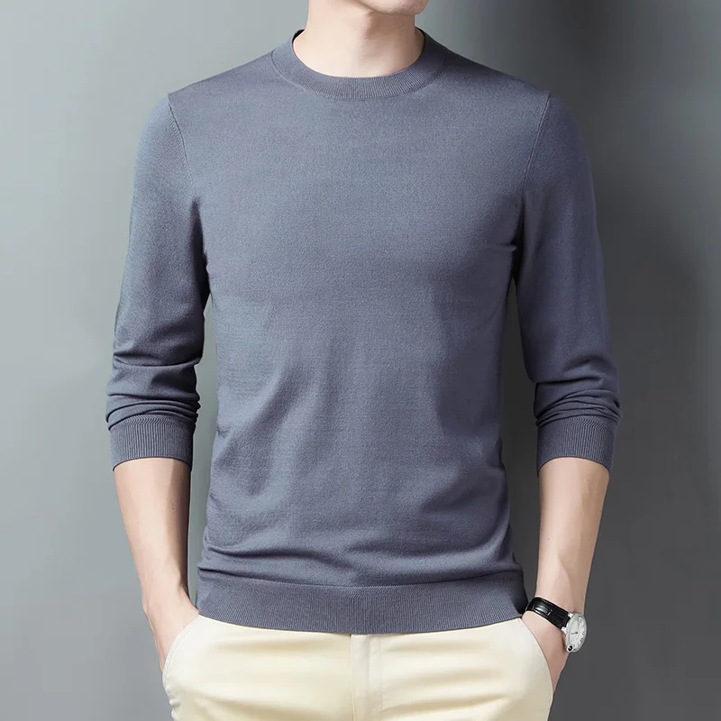 

2021 new spring autumn sweater men O-Neck cotton long-sleeved knitted sweaters jke2437