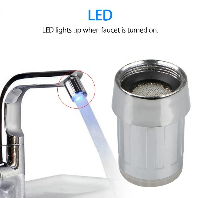 

3/7 Color LED Water Faucet Changing Glow Kitchen Shower Tap Water Saving Novelty Luminous Faucet Nozzle Bathroom Accessories
