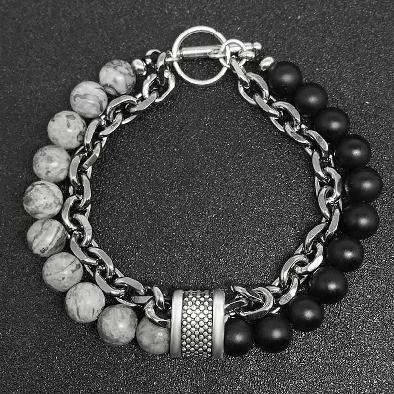 Мужской браслет из бисера с натуральным камнем в виде карты для женщин браслеты