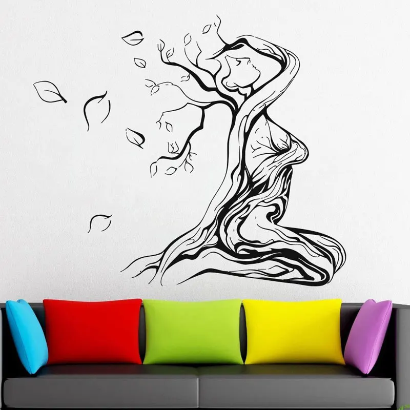 Привязанная женщина на умирающем дереве жизни настенная наклейка для волшебных