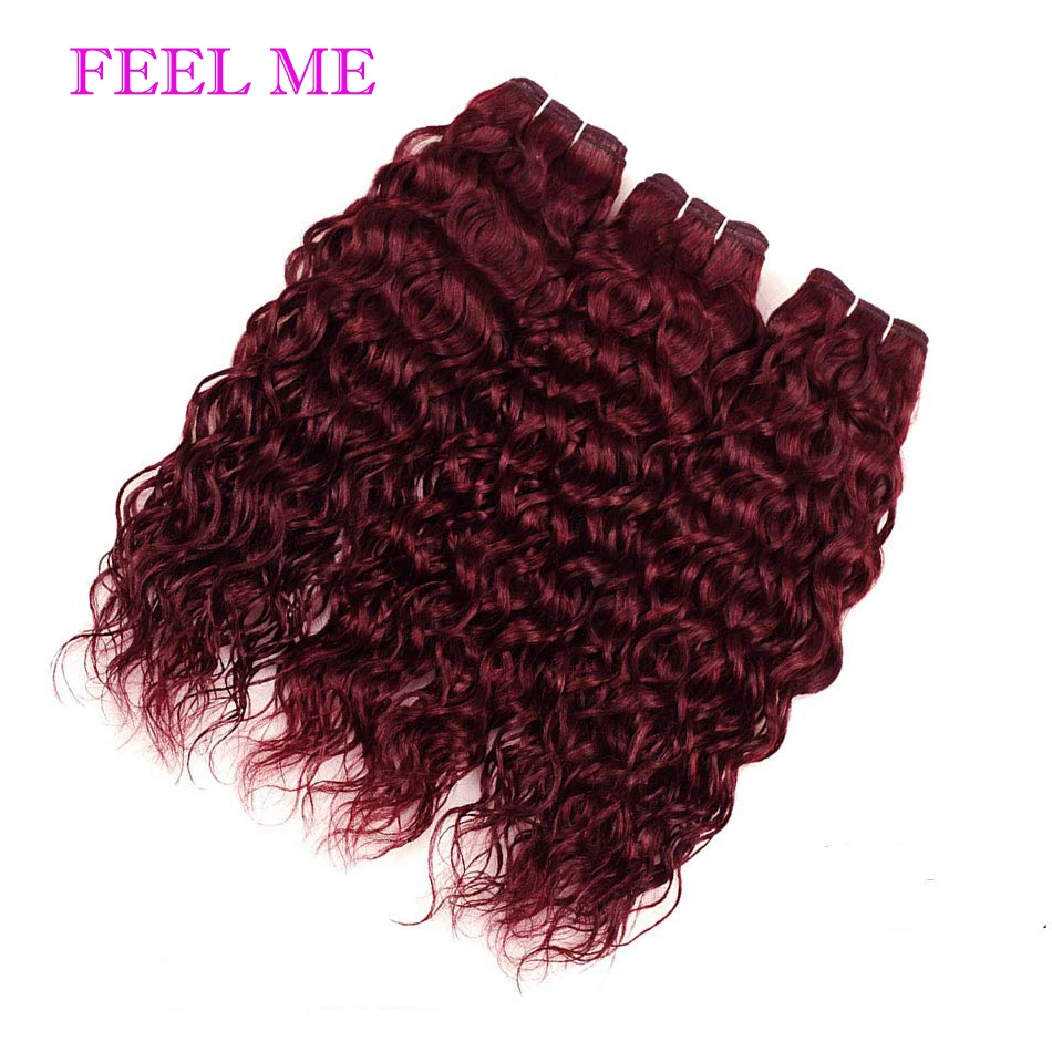 Перуанские волнистые пучки волос 1 шт. красные винные бордовые 99j волосы для