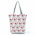 Многоразовая женская сумка для покупок, вместительная Экологически чистая Складная Сумочка на плечо из полиэстера с мультяшным рисунком