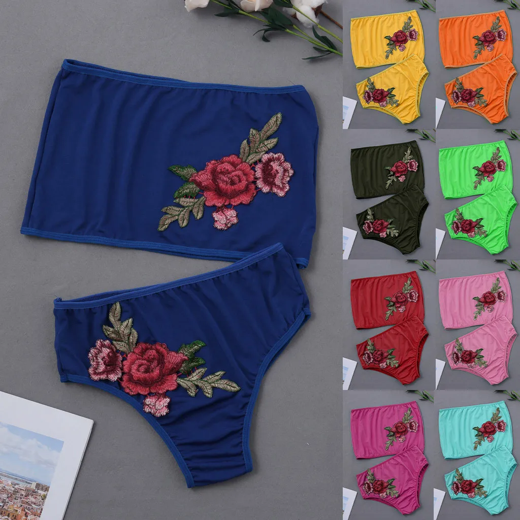 Бикини 2021 женский модный сексуальный купальник комплект бикини с вышитыми