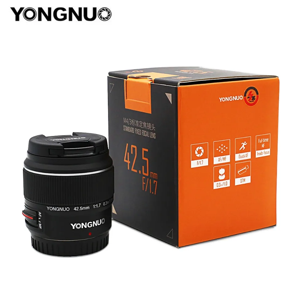 Система Yongnuo YN42.5mm F1.7 макро 4/3 интерфейс Большая диафрагма AF/MF автофокус