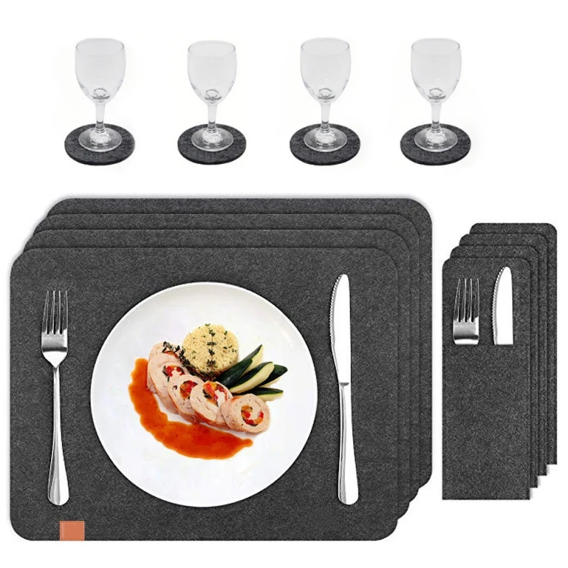 

Multicolor Felt Western Placemat Creative Bowl Mat European Style Heat Pad Non-woven Coaster